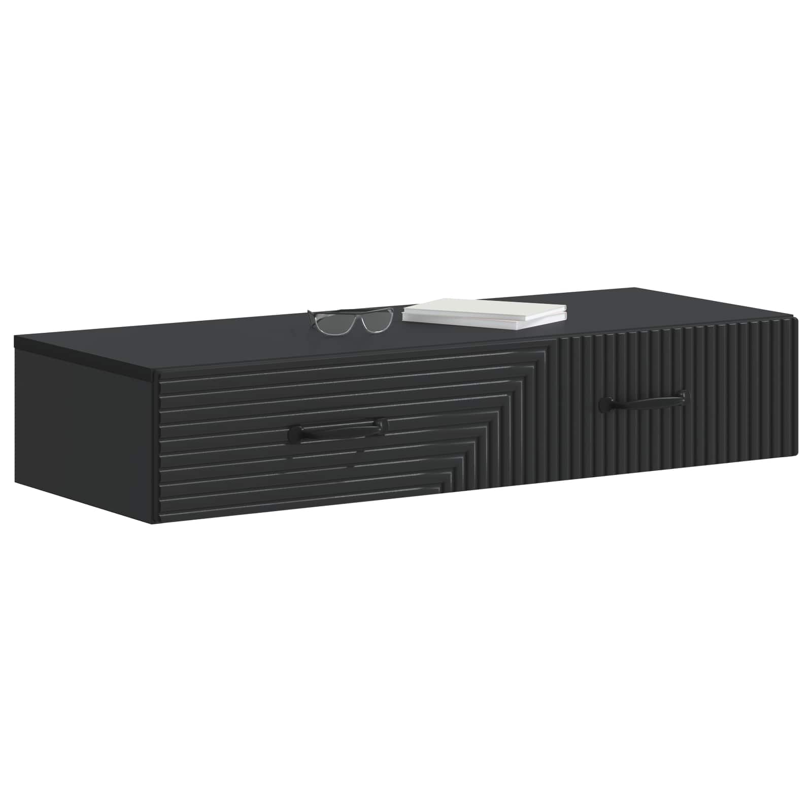 Tavolino da Parete Laterale Nero 87,5 x 34,5 x 17 cm | homemem39