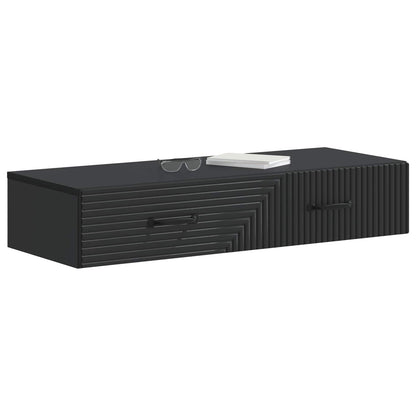 Tavolino da Parete Laterale Nero 87,5 x 34,5 x 17 cm | homemem39
