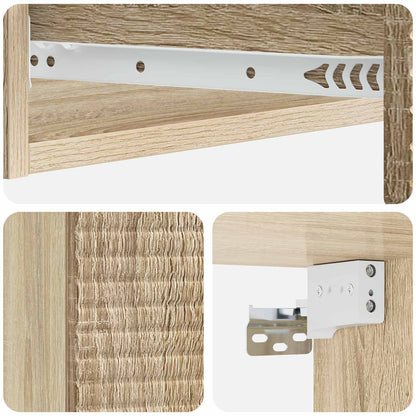Tavolino da Parete Laterale Rovere Sonoma 87,5 x 34,5 x 17 cm