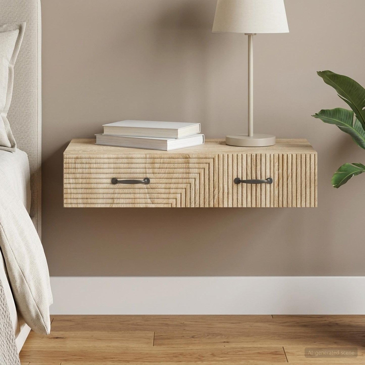 Tavolino da Parete Laterale Rovere Sonoma 87,5 x 34,5 x 17 cm