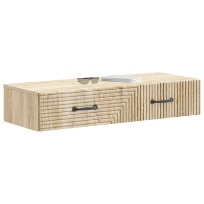 Tavolino da Parete Laterale Rovere Sonoma 87,5 x 34,5 x 17 cm