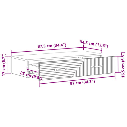 Tavolino da Parete Laterale Rovere Sonoma 87,5 x 34,5 x 17 cm | homemem39