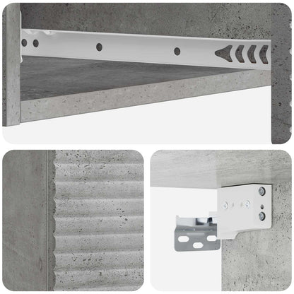 Tavolino da Parete Laterale Grigio Cemento 87,5 x 34,5 x 17 cm