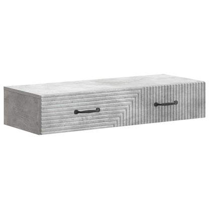 Tavolino da Parete Laterale Grigio Cemento 87,5 x 34,5 x 17 cm