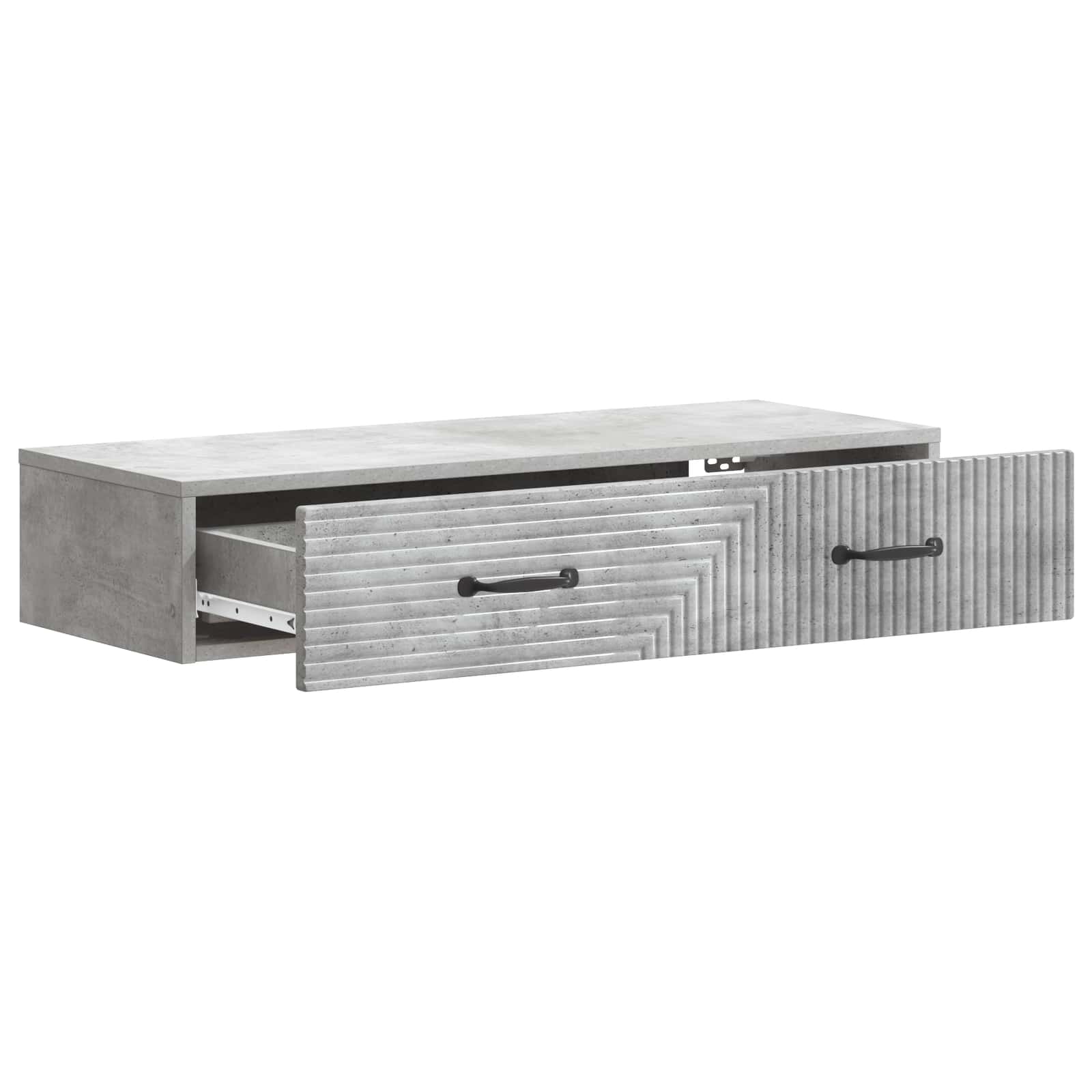 Tavolino da Parete Laterale Grigio Cemento 87,5 x 34,5 x 17 cm | homemem39