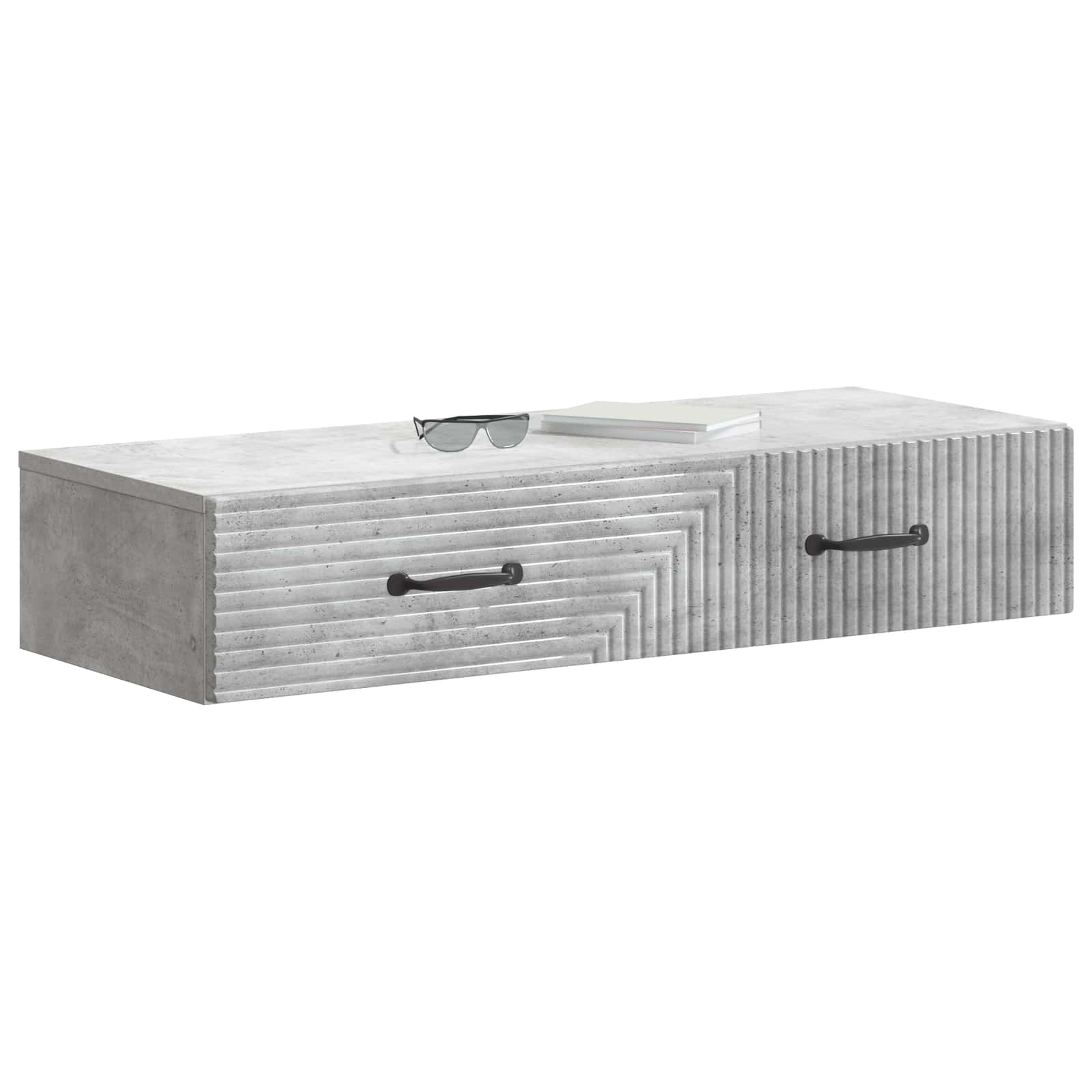 Tavolino da Parete Laterale Grigio Cemento 87,5 x 34,5 x 17 cm | homemem39