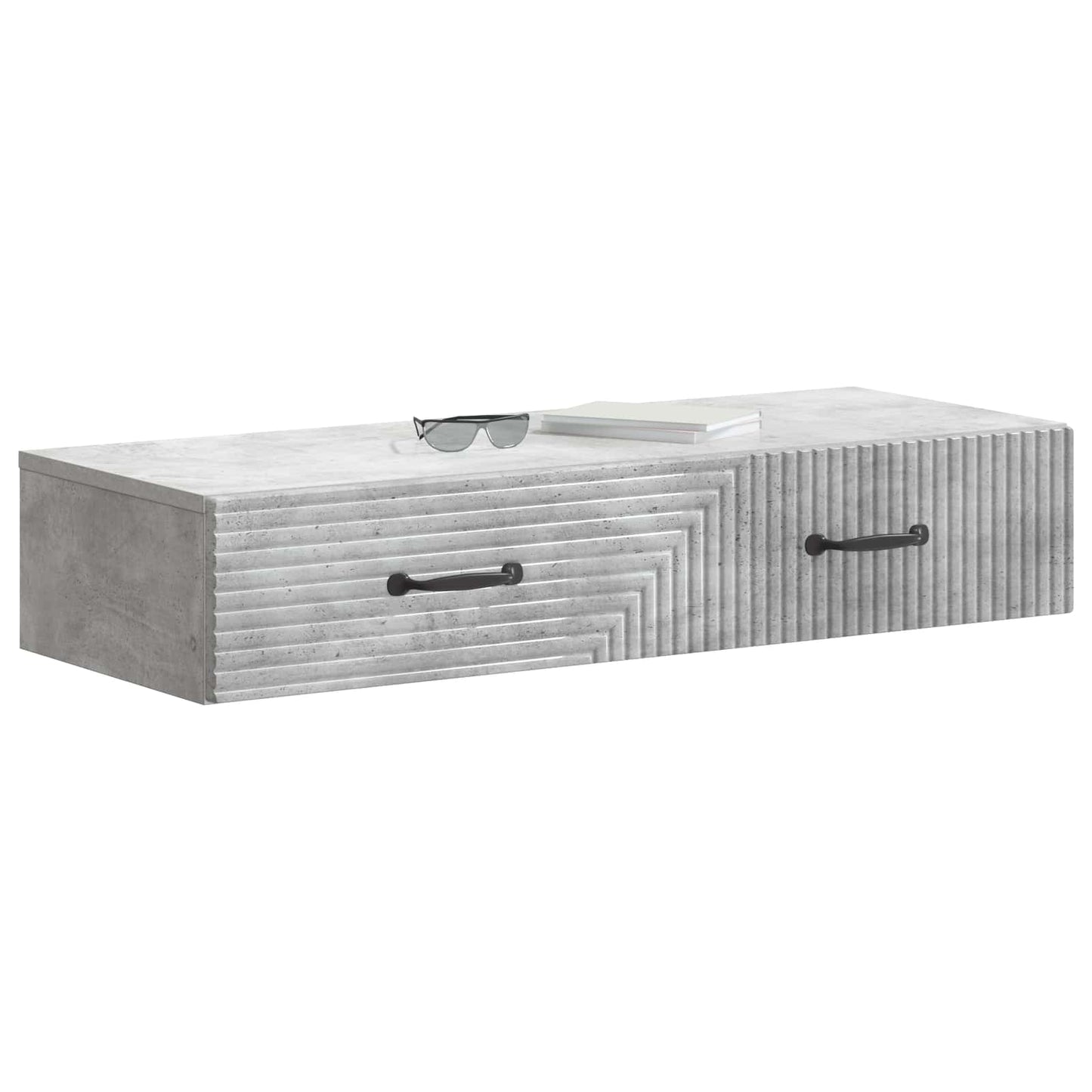 Tavolino da Parete Laterale Grigio Cemento 87,5 x 34,5 x 17 cm