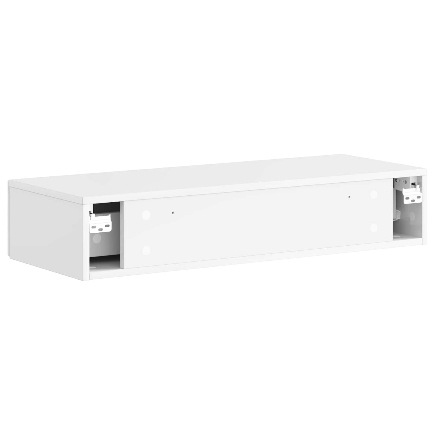 Tavolino da Parete Laterale Bianco Lucido 87,5 x 34,5 x 17 cm