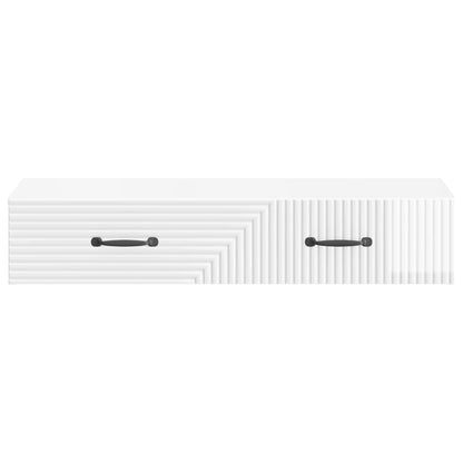 Tavolino da Parete Laterale Bianco Lucido 87,5 x 34,5 x 17 cm | homemem39