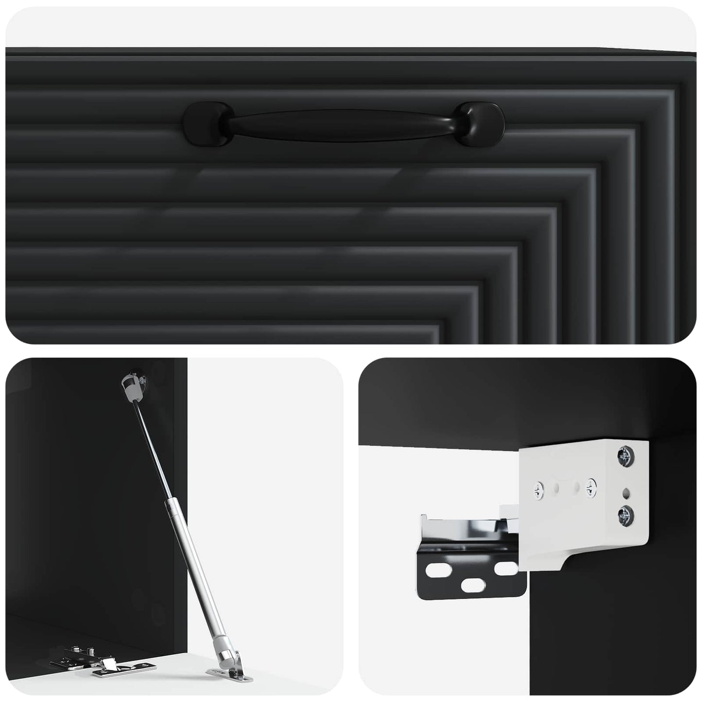 Mobile Porta TV da Muro Nero 59,5 x 41 x 30 cm | homemem39