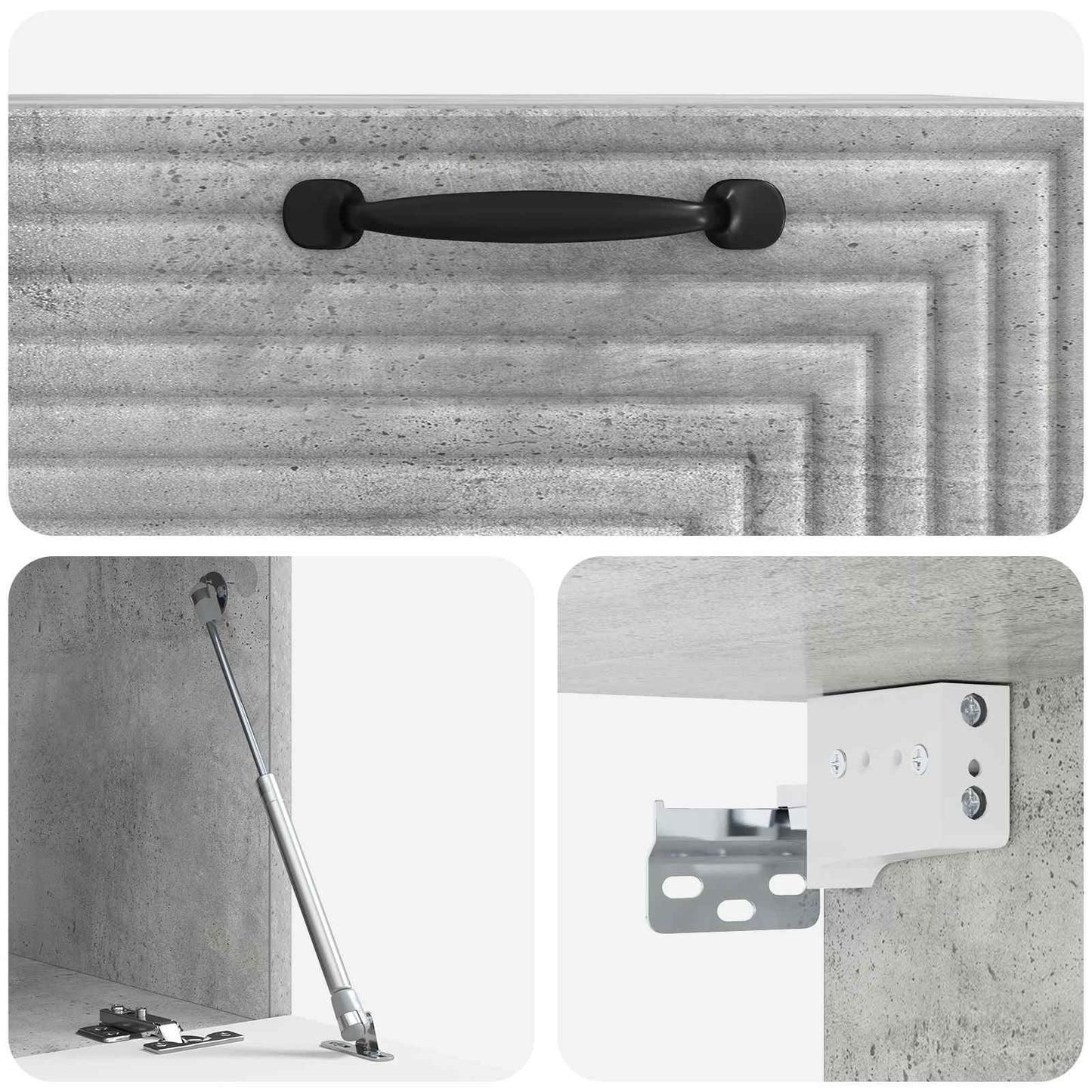 Mobile Porta TV da Muro Grigio Cemento 59,5 x 41 x 30 cm