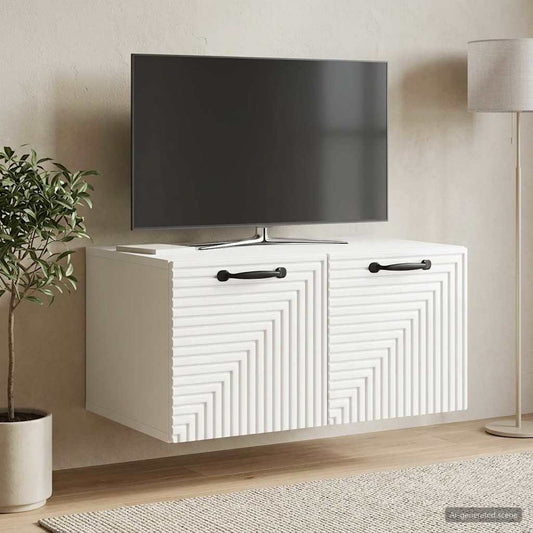 Mobile Porta TV da Muro Bianco Lucido 59,5 x 41 x 30 cm