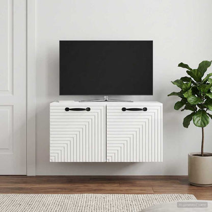 Mobile Porta TV da Muro Bianco Lucido 59,5 x 41 x 30 cm