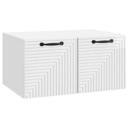Mobile Porta TV da Muro Bianco Lucido 59,5 x 41 x 30 cm | homemem39