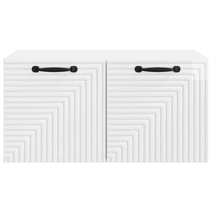 Mobile Porta TV da Muro Bianco Lucido 59,5 x 41 x 30 cm | homemem39