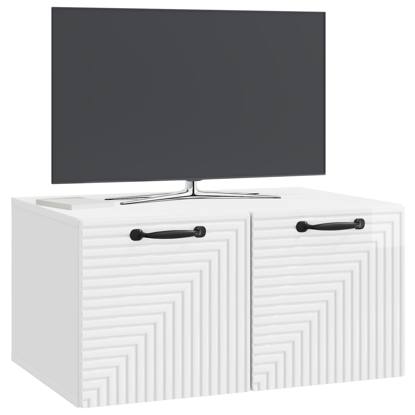 Mobile Porta TV da Muro Bianco Lucido 59,5 x 41 x 30 cm | homemem39