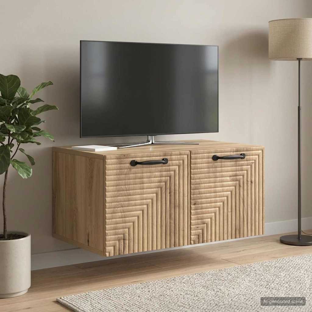 Mobile Porta TV da Muro Rovere Artigianale 59,5 x 41 x 30 cm
