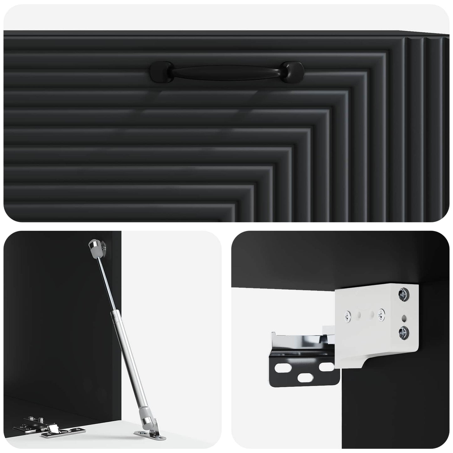 Mobile Porta TV da Muro Nero 78,5 x 41 x 30 cm