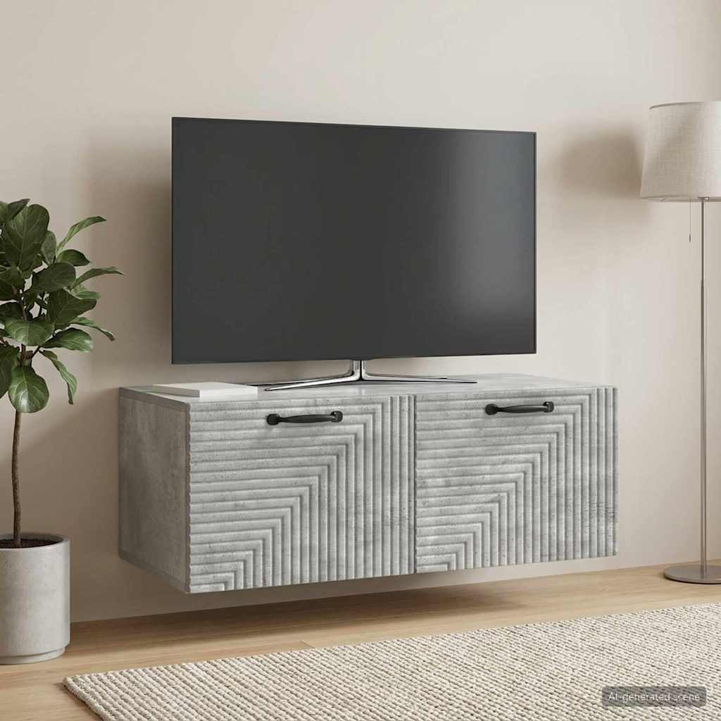 Mobile Porta TV da Muro Grigio Cemento 78,5 x 41 x 30 cm