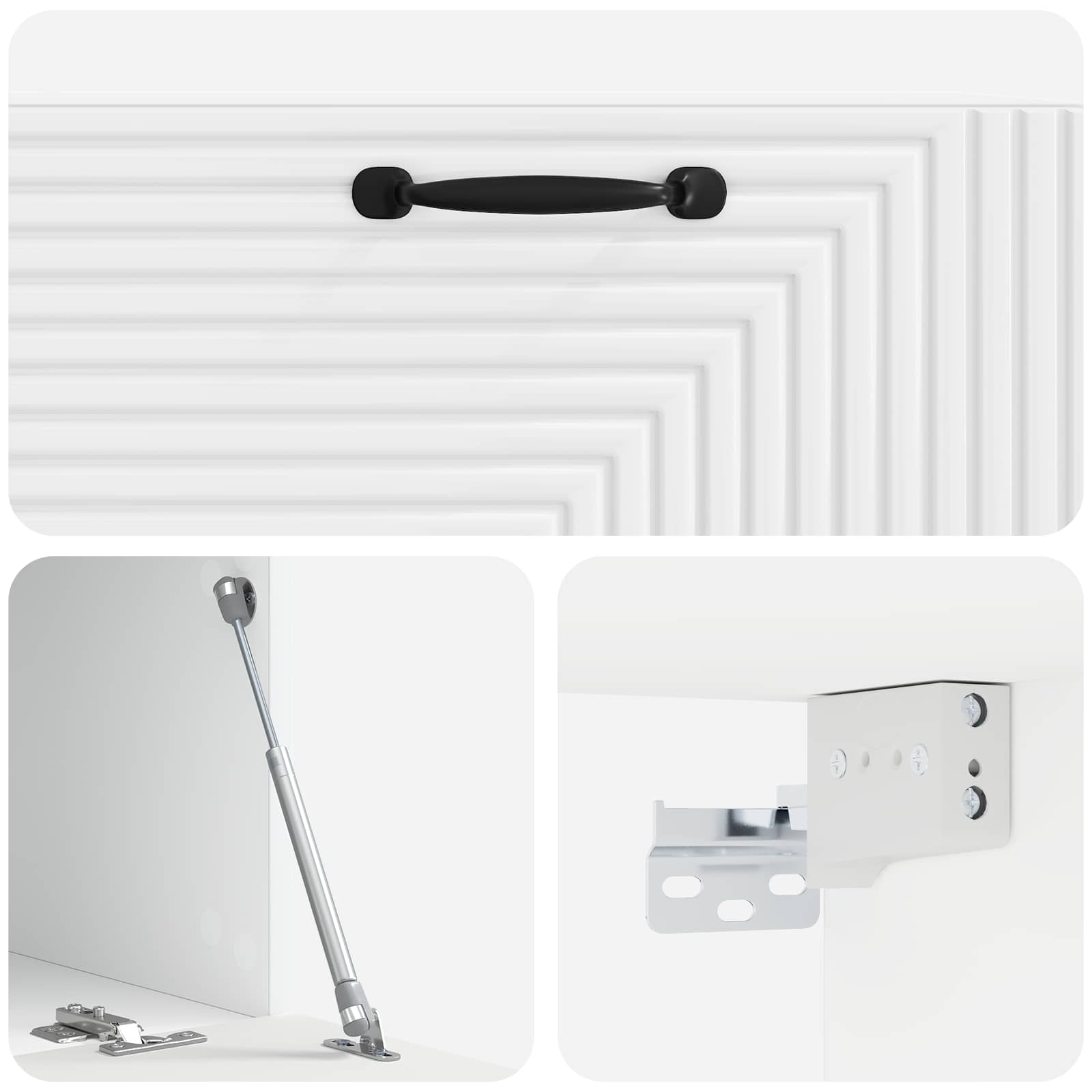Mobile Porta TV da Muro Bianco Lucido 78,5 x 41 x 30 cm | homemem39