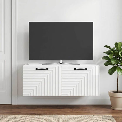 Mobile Porta TV da Muro Bianco Lucido 78,5 x 41 x 30 cm