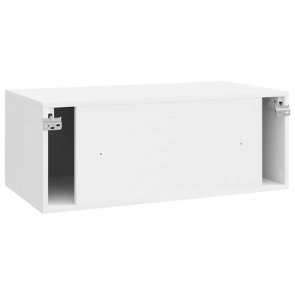 Mobile Porta TV da Muro Bianco Lucido 78,5 x 41 x 30 cm | homemem39