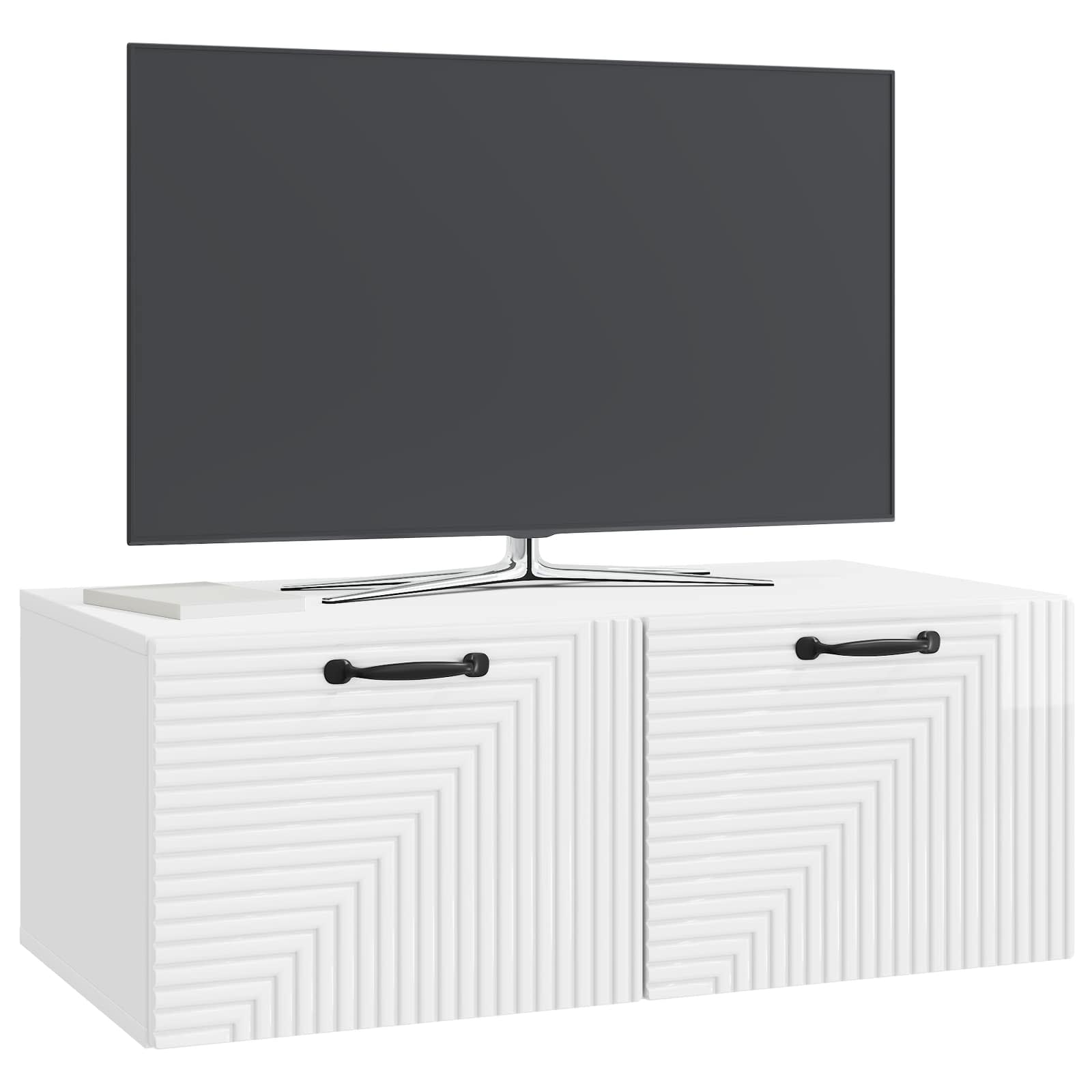 Mobile Porta TV da Muro Bianco Lucido 78,5 x 41 x 30 cm | homemem39