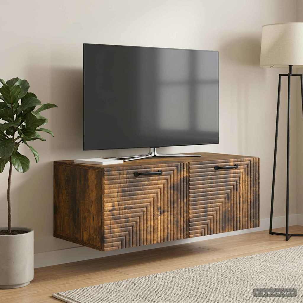 Mobile Porta TV da Muro Rovere Fumo 78,5 x 41 x 30 cm