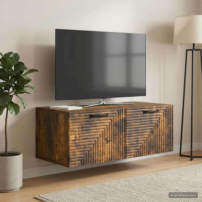 Mobile Porta TV da Muro Rovere Fumo 78,5 x 41 x 30 cm