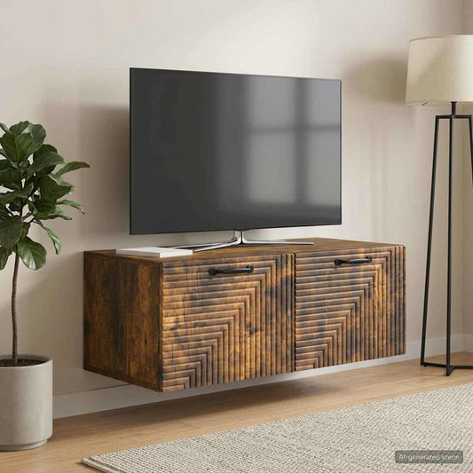 Mobile Porta TV da Muro Rovere Fumo 78,5 x 41 x 30 cm - homemem39