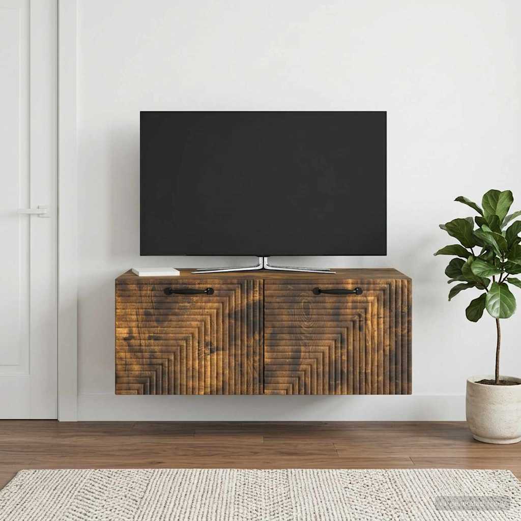 Mobile Porta TV da Muro Rovere Fumo 78,5 x 41 x 30 cm