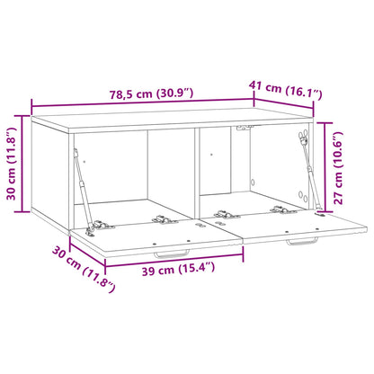Mobile Porta TV da Muro Grigio Sonoma 78,5 x 41 x 30 cm