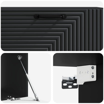 Mobile Porta TV da Muro Montaggio a parete Nero 98 x 41 x 30 cm | homemem39