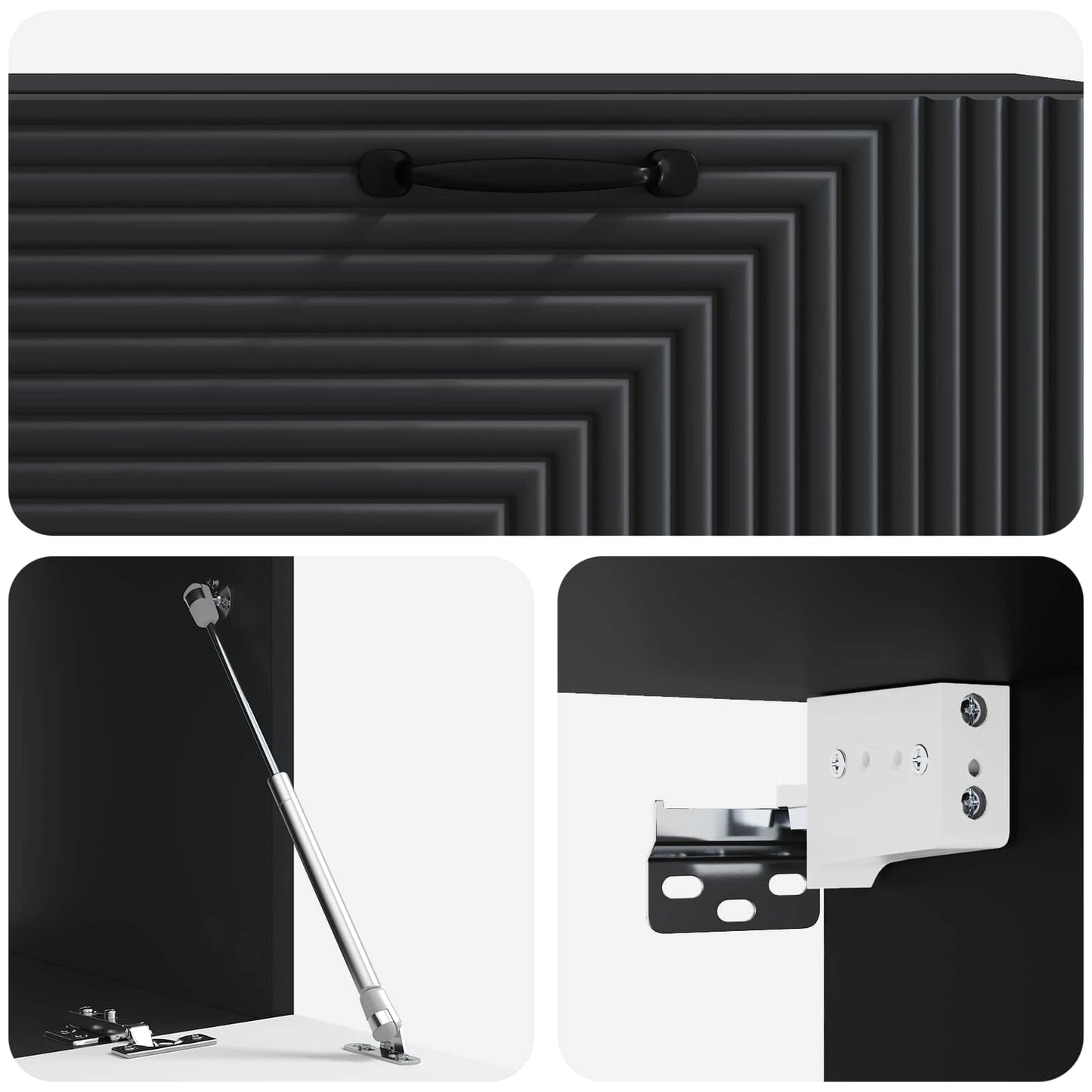 Mobile Porta TV da Muro Montaggio a parete Nero 98 x 41 x 30 cm
