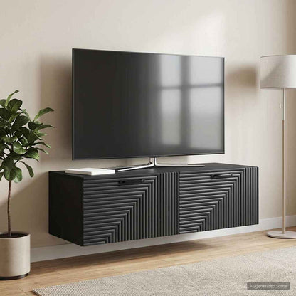 Mobile Porta TV da Muro Montaggio a parete Nero 98 x 41 x 30 cm