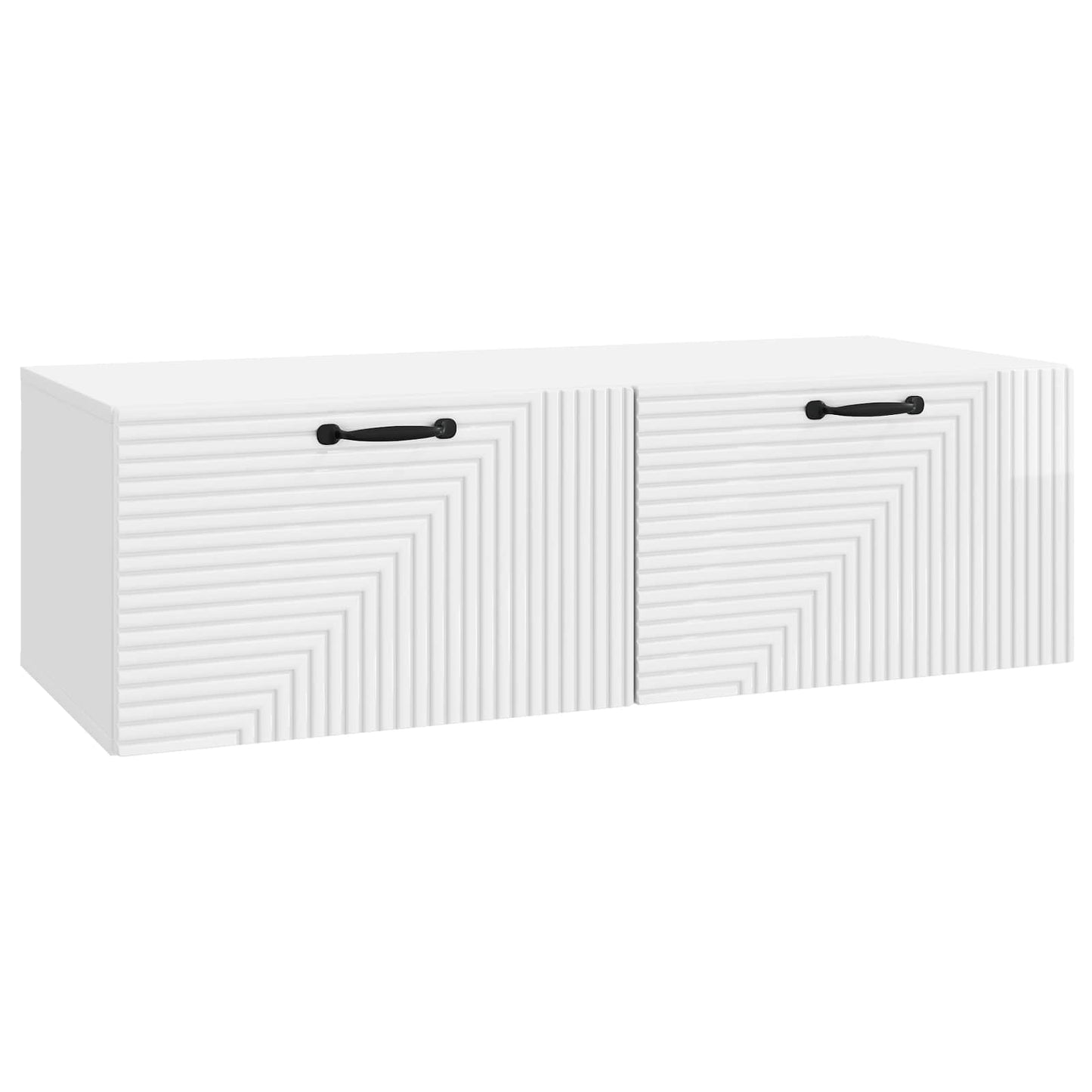 Mobile Porta TV da Muro Bianco Lucido 98 x 41 x 30 cm