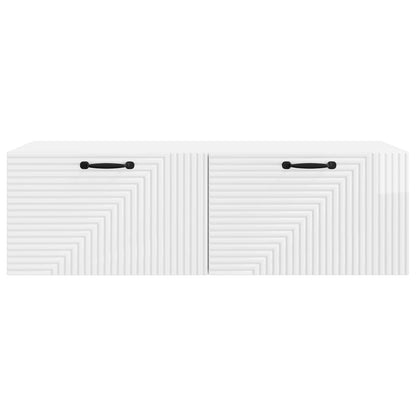 Mobile Porta TV da Muro Bianco Lucido 98 x 41 x 30 cm | homemem39
