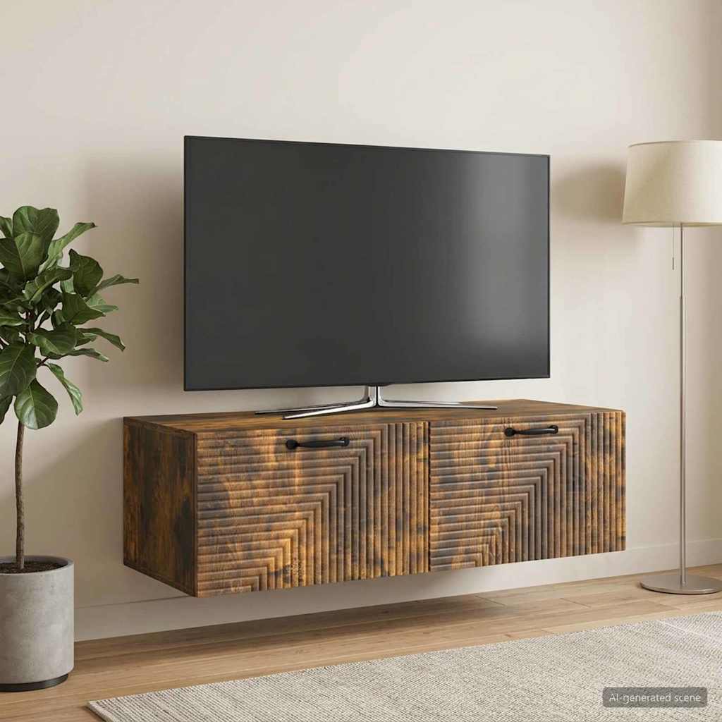 Mobile Porta TV da Muro Rovere Fumo 98 x 41 x 30 cm