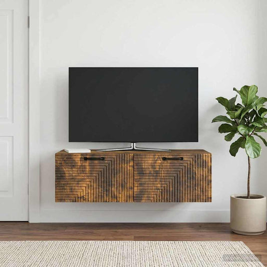 Mobile Porta TV da Muro Rovere Fumo 98 x 41 x 30 cm - homemem39