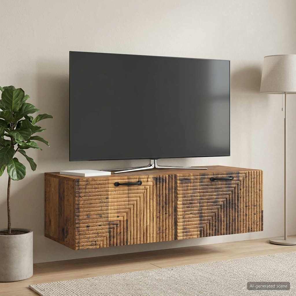 Mobile Porta TV da Muro Legno antico 98 x 41 x 30 cm