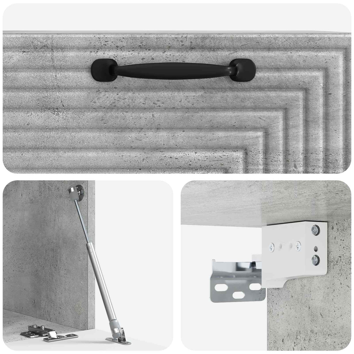 Mobile Porta TV da Muro Grigio Cemento 59,5 x 31 x 30 cm
