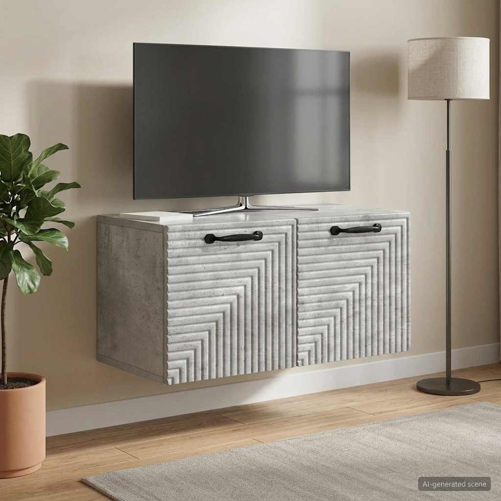 Mobile Porta TV da Muro Grigio Cemento 59,5 x 31 x 30 cm
