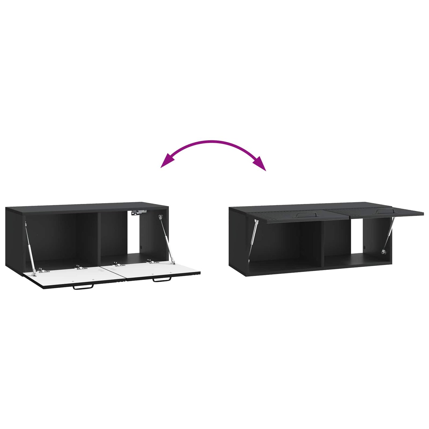 Mobile Porta TV da Muro Nero 78,5 x 31 x 30 cm | homemem39