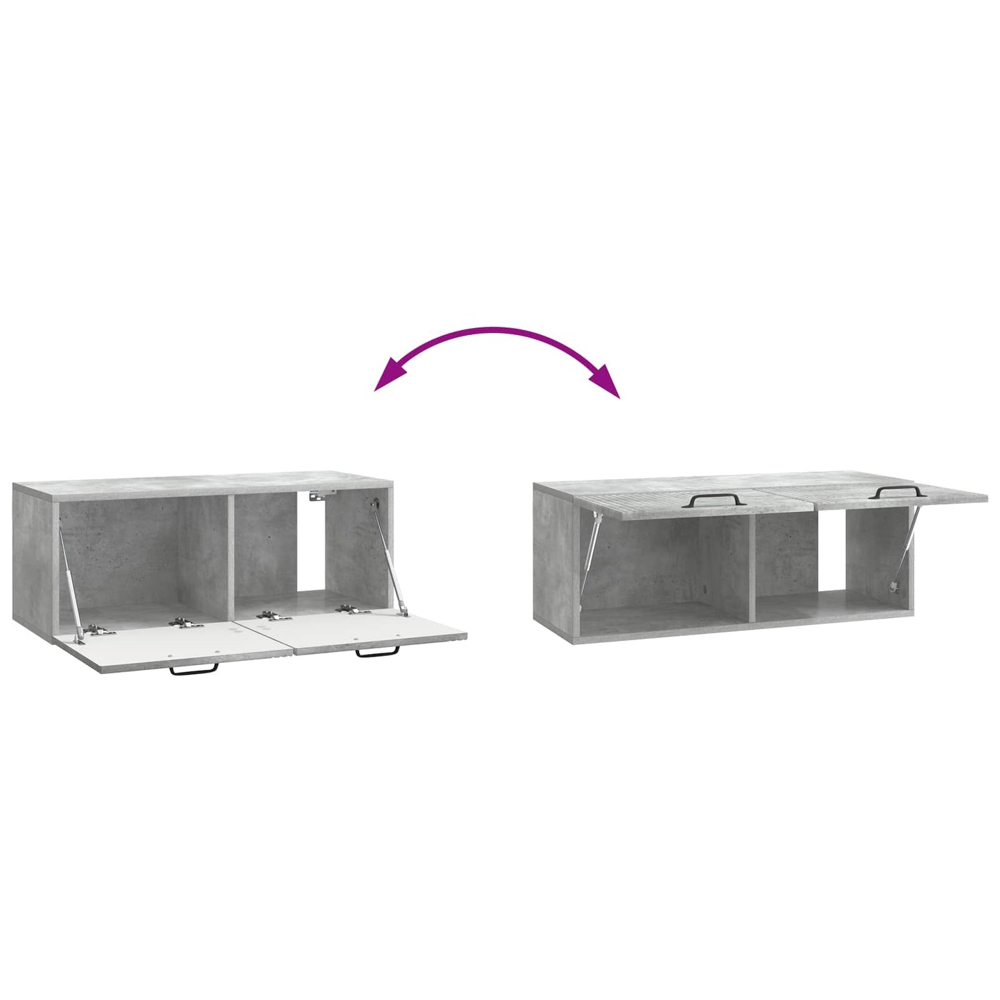 Mobile Porta TV da Muro Grigio Cemento 78,5 x 31 x 30 cm | homemem39