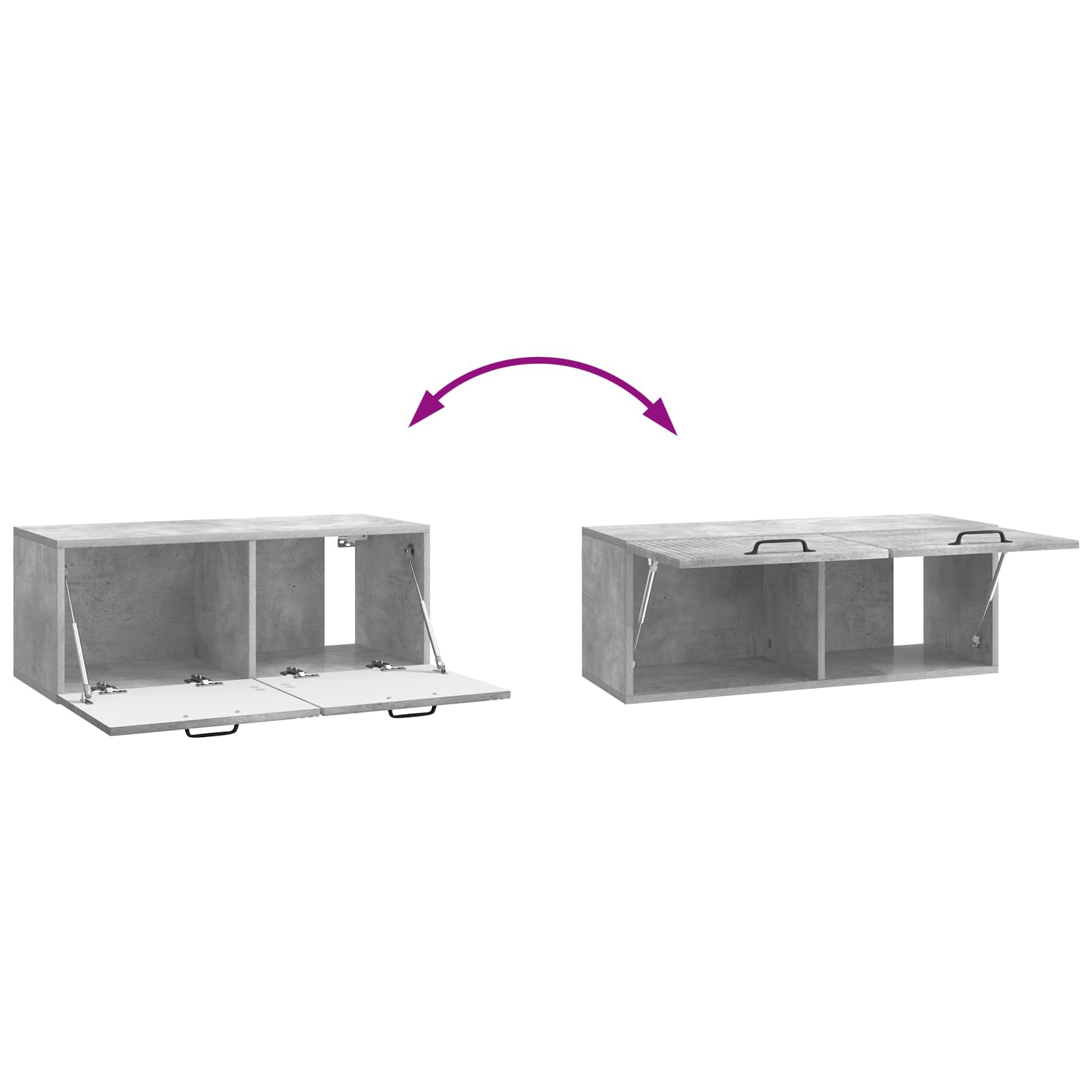 Mobile Porta TV da Muro Grigio Cemento 78,5 x 31 x 30 cm | homemem39
