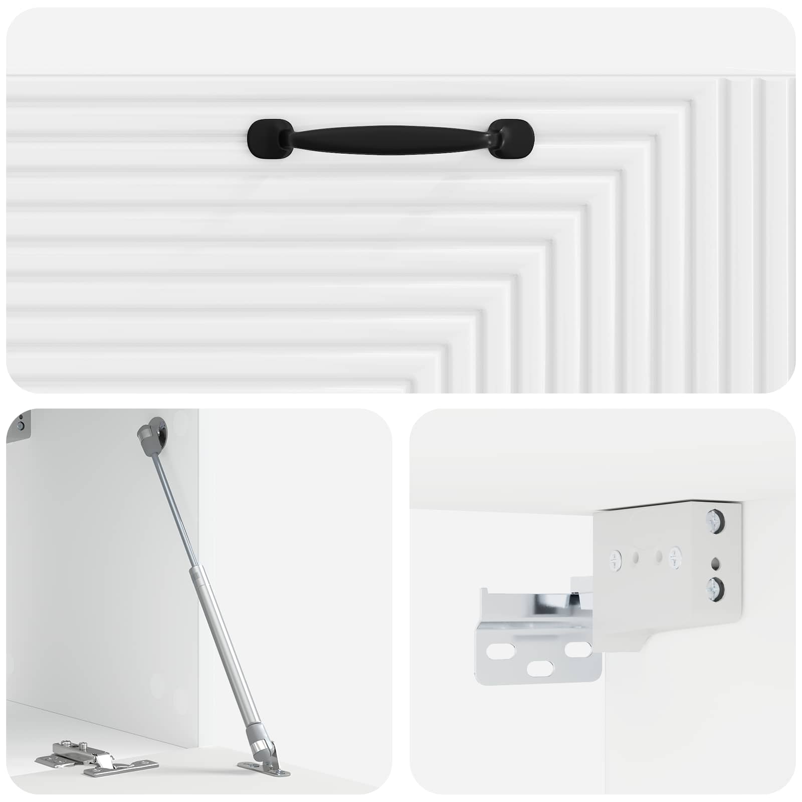 Mobile Porta TV da Muro Bianco Lucido 78,5 x 31 x 30 cm | homemem39