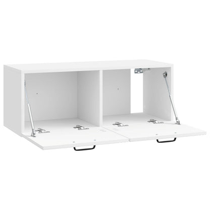 Mobile Porta TV da Muro Bianco Lucido 78,5 x 31 x 30 cm | homemem39