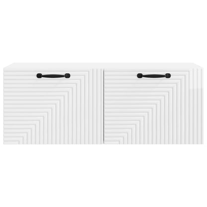 Mobile Porta TV da Muro Bianco Lucido 78,5 x 31 x 30 cm | homemem39