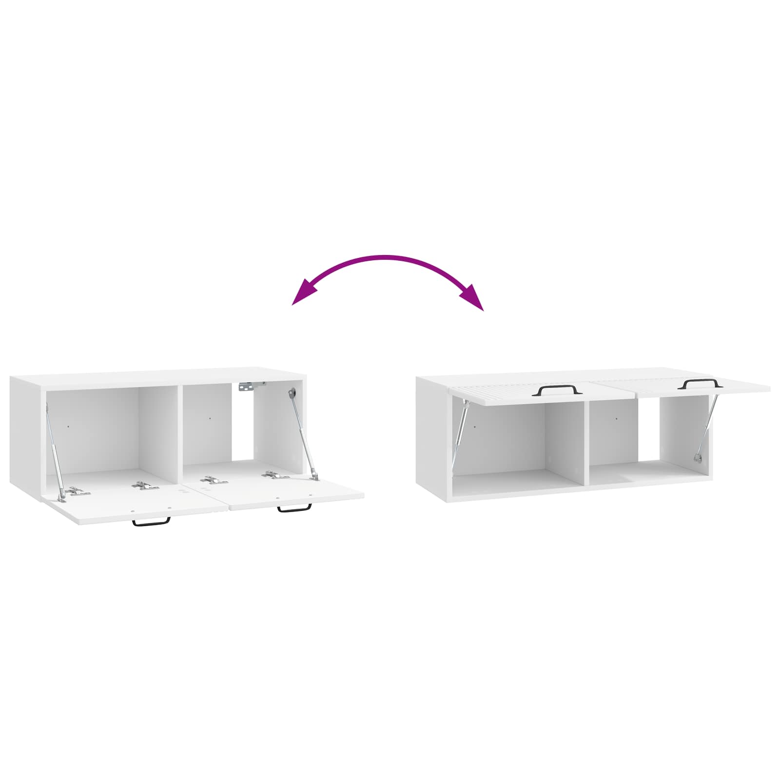 Mobile Porta TV da Muro Bianco Lucido 78,5 x 31 x 30 cm | homemem39