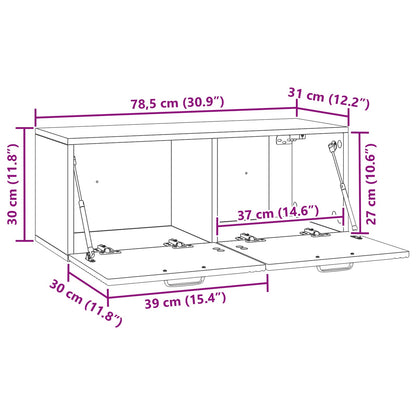 Mobile Porta TV da Muro Bianco Lucido 78,5 x 31 x 30 cm | homemem39